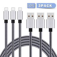 SOTONA Phone Charger, Lighting Cable 3Pack 10FT Long Nylon Braided Fast Charging USB Cable Cord Compatible with iPhone X 8 8Plus 7 7Plus 6s 6sPlus 6 6Plus SE 5 5s 5c iPad iPod and More