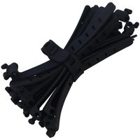 20 Pcs Colorful Adjustable Silicone Fastening Cable Tie Wire Organizer Cable Strap for Cord Wire Management,Black