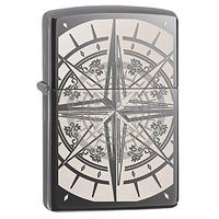 Zippo Compass Black Ice Compass Outdoor Indoor Windproof Lighter Custom Personalized Engraved Message on Backside