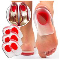 JUTFeet Heel Cushion Inserts Plantar Fasciitis Gel High Heel Cups Silicone Pads for Pain Relief (Small/Med, 3-Pair)