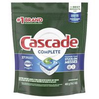 Cascade Complete ActionPacs, Dishwasher Detergent, Lemon Scent, 27Count (Pack Of 27)