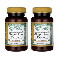 Swanson Maximum Strength Ginger Root Extract 200 Milligrams 60 Veg Capsules (2 Pack)