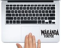 Wakanda Forever Black Panther Avengers Printed Trackpad Clear Vinyl Decal Sticker Compatible with Apple MacBook Pro Air 11" 12" 13" 15" All Years Laptop Trackpad Keyboard (15" Macbook Pro Retina)