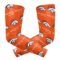 Denver Broncos Cooling Arm Sleeve (Pair) - Elbow Brace Support Sun UV Protection for Men & Women - Sports Sleeves for Basketball Baseball Softball Volleyball