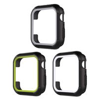 UKCOCO Compatible Apple Watch 4 Case, 3 Pack Dual Color Soft Silicone Cover Shockproof Rugged Case Protective Bumper iWatch Bezel Compatible Apple Watch Series 4 Size 44mm