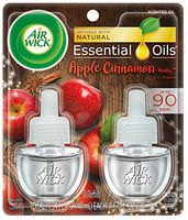 Air Wick plug in Scented Oil 2 Refills, Apple Cinnamon Medley, Holiday scent, Holiday spray, (2x0.67oz), Essential Oils, Air Freshener, Packaging May Vary