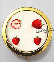 BlackKey Strawberry Pattern 3-Compartment Decorative Pocket Gift Box Case Organizer for Pill, Color 2 -887
