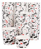 Lawei 100 pack Paper Ice Cream Cups - 6 oz Cow Print Disposable Paper Dessert Bowls for Sundae, Frozen Yogurt, Hot and Cold Food