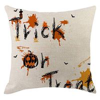 CCatyam Happy Halloween Pillowcase Scary Zombie Black Cat Bat Throw Pillow Case Cushion Cover October 31 Home Decorative for Sofa 18" x 18"