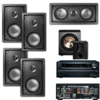 Klipsch R-2650-W In Wall 5.1 System-BIC pl-200-Onkyo TX-NR626 7.2-Ch