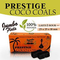Prestige Coco Coals - Coconut Hookah Charcoal | 100% Natural, Odorless & Tasteless | Organic Hookah Charcoal | Jumbo Flats | 1 KG