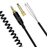 Meiso Replacement Coiled Repair Audio Cable Replacement Spring Cord Compatible with Sony ATH-M50 ATH-M50s MDR-7506 7509 MDR-V6 V6 V600 V700 V900 Headphones (1/4-inch Adapter Included)