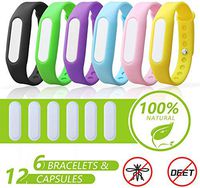 6 Pack Mosquito Repellent Bracelets, Natural and Waterproof Wrist Bands for Adults, Kids, Pets - [Individually Wrapped], Travel Protection Outdoor – Indoor