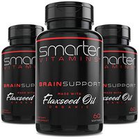 (3 Pack) Brain Support Nootropic Supplement, Brain Booster & Memory Support, Made with Alpha-GPC, L-Tyrosine & Acetyl L-Carnitine ALCAR, Organic Flaxseed Oil, Brain Booster 180 Softgel Energy Pills