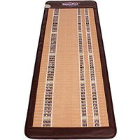 GemsMat - Zenna- Far Infrared Amethyst Jade Obsidian Crystal Stone Tan Mat (72"L x 24"W) - Negative Ion - FIR Therapy -FDA Registered Manufacturer - Adjustable Timer & Temperature - Heating Pad