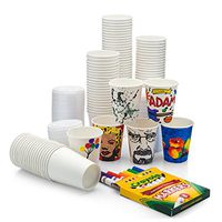 Design-Your-Own Coffee Cup Set (100 Blank Paper Cups with Art Supplies)