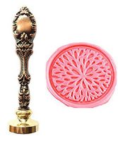 MNYR Vintage Blossom Flower Wax Seal Stamp Luxury Bronze Metal Peacock Decorative Wedding Invitations Gift Cards Paper Stationary Envelope Seals Custom Logo Picture Monogram Wax Seal Sealing Stamp Set