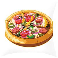 Rosiest Lumbar Pillow Printing Gourmet Element Short Plush Pillowcase Sofa Cushion Set Creative Home Decoration Cheap Clearance(45x45cm) (C)