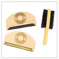 Premium Fabric Sweater Shaver Lint Comb & Free Lint Brush. 3 in 1 Pack. HAT MATE. Pure Wood Eco-Friendly Product. Clothes & Cashmere Shaver Removes Pills, Fuzz & Lint from Garments.