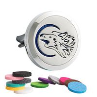 Aromatherapy Car Essential Oil Diffuser Humidifier Locket Vent Clip Stainless Steel Wolf Head Locket