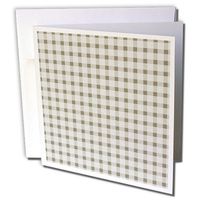 3dRose Cream Beige Gingham Plaid Pattern - Greeting Cards, 6 x 6 inches, set of 6 (gc_155815_1)