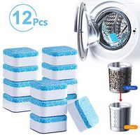 TeeBetter Solid Washing Machine Cleaning Tablets Washer Cleaner Effervescent Tablets for Front & Top Loader Deep Cleaning Remover for Home Bath Room Kitchen (12 PCS)
