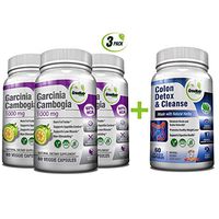 Colon Detox & Cleanse + Pure Garcinia Cambogia Extract- Weight Loss Bundle/240 Veggie Capsules-Gluten Free-Non GMO