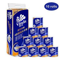Toilet Paper Bulk 10 Rolls 4-Ply Thickened Family Ultra Soft and Strong 100% Virgin Wood Pulp Toilet Tissue Household Kitchen Bathroom Paper Towel, International Organization Certification