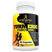 B-Nergetics Turmeric Curcumin with BioPerine (TM) - 650mg per Serving - 60 Veggie Capsules - All Natural Supplement