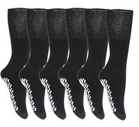 Gilbin Diabetic Anti Skid/No Slip Hospital Gripper Socks, Great for adults, men, Designed for medical hospital patients but great for everyone size 10-13,6 Pairs