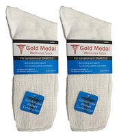 Gold Medal Diabetic White Crew Socks 6 Pack