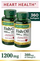 Nature's Bounty Fish Oil 1200 mg Twin Packs, 180-Count per bottle (360 Total Count) Rapid Release Liquid Softgels