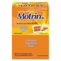 Motrin IB Ibuprofen Tablets, 50 Packets of 2 per Box by Motrin