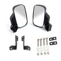 Rear View Side Folding Mirrors for 2016 2017 2018 2019 Polaris General 1000 1000-4 - Break Away w/Adjustable Arm - High Impact Shatter Proof Tempered Glass(Compatible with Windshield not Full Door)