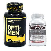 Opti-Men Multivitamin and Testovox: The Ultimate Stack for Men | Optimum Nutrition Daily Vitamin Bundled with Testosterone Boosting, Muscle Building Supplement (Opti Men 90 tabs + Testovox 60 caps)
