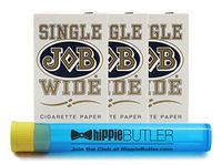 Job White Single Wide Rolling Papers (3 Packs) with Hippie Butler KewlTube