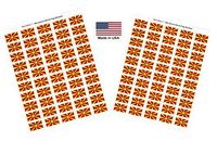 Made in USA! 100 Country Flag 1.5" x 1" Self Adhesive World Flag Scrapbook Stickers, Two Sheets of 50, 100 International Sticker Decal Flags Total (Macedonia)