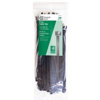 8 in. UV Cable Tie, Black (100-Pack)