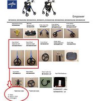 Rear Wheel Assembly (Both Sides) for Medline Empower Rollator - Black