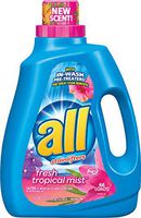 all Ultra Fresh Tropical Mist Liquid Laundry Detergent, 100 Fluid Ounce