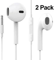 2Pack Earphones/Headphones/Earbuds, Premium in-Ear Wired Earphones with Remote & Mic Compatible Apple iPhone 6s/plus/6/5s/se/5c/iPad/Samsung/MP3(White)