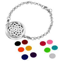 HOUSWEETY Aromatherapy Essential Oil Diffuser Bracelet Locket Jewelry with 11 Refill Pads (Non-Engraving)