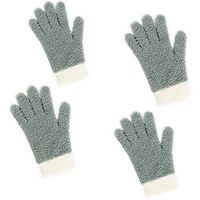 Microfiber dusting Gloves Clean Hard-to-Reach Places Car Detailing Blind Cleaning Highly aborbent Lint Free Grey 2prs S/M