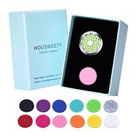 HOUSWEETY Car Air Freshener Aromatherapy Essential Oil Diffuser - Mum Stainless Steel Locket,12 Refill Pads