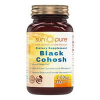 Sun Pure Premium Quality Black Cohosh 540 Mg, Capsules Glass Bottle - Promotes Female Hormonal Balance - Natural Sleep Aid - Reduce Hot Flashes (60 Count)