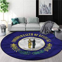RUGSMAT American Carpet Gray Round Area Rug,Commonwealth of Kentucky Foam Mat Bedroom Decor Diameter-35