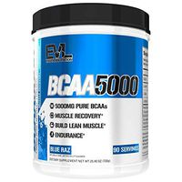 Evlution Nutrition BCAA5000 Powder 5 Grams of Branched Chain Amino Acids (BCAAs) Essential for Performance, Recovery, Endurance, Muscle Building, Keto Friendly, No Sugar (90 Servings, Blue Raz)