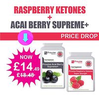 Acai Berry 1000mg 120 Capsules + Raspberry Ketones 600mg 60 Capsules – UK Manufactured to GMP Guaranteed Quality - Suitable for Vegetarians & Vegans by Prowise Healthcare