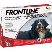 Frontline Plus for Dogs Extra Large Dog (89 to 132 pounds) Flea and Tick Treatment, 6 Doses