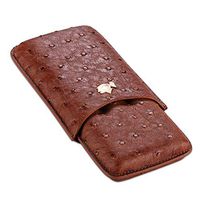 Humidors 3 Sticks Cigar Travel Cigar Sets Portable Humidifier Moisturizing Leather Case Cigar Smoking Gift (Color : Brown, Size : 3.32010cm)